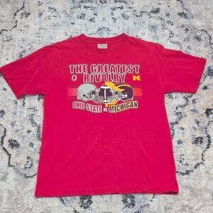 Ohio State vs Michigan Rivalry T-Shirt Men’s M Red TCX Cotton NCAA Football
